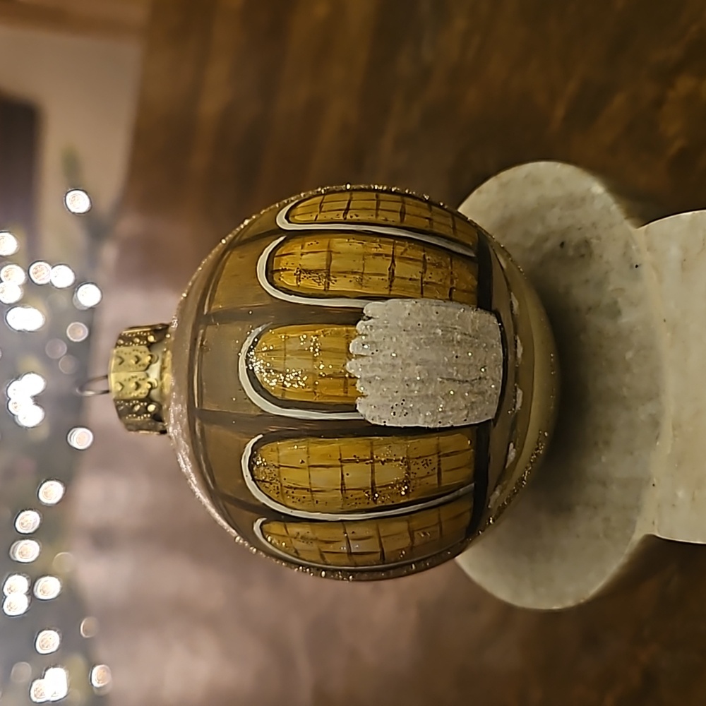 Hand painted New York City Lincoln Center glass ornament